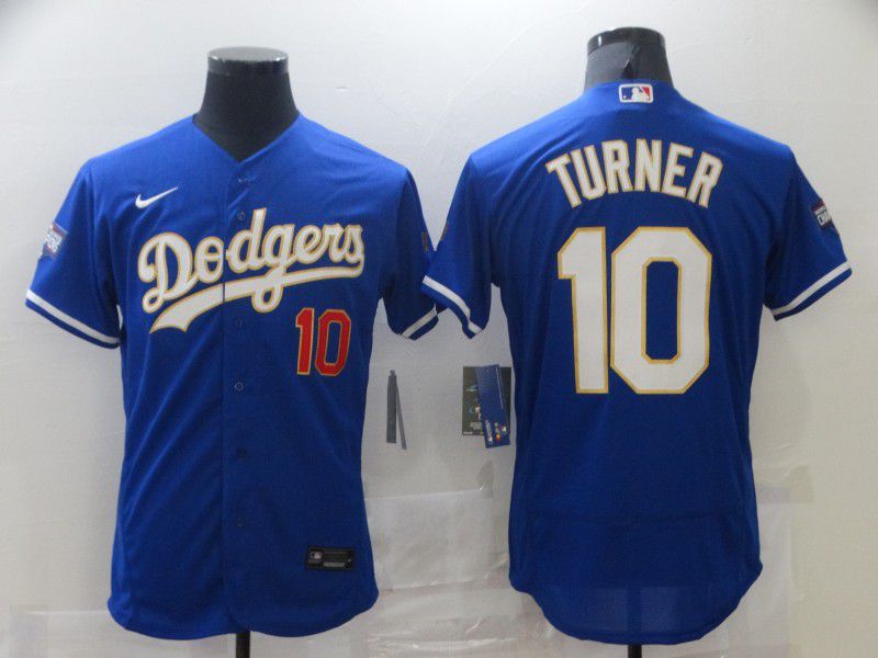 Men Los Angeles Dodgers #10 Turner Blue Elite 2021 Nike MLB Jersey->los angeles dodgers->MLB Jersey